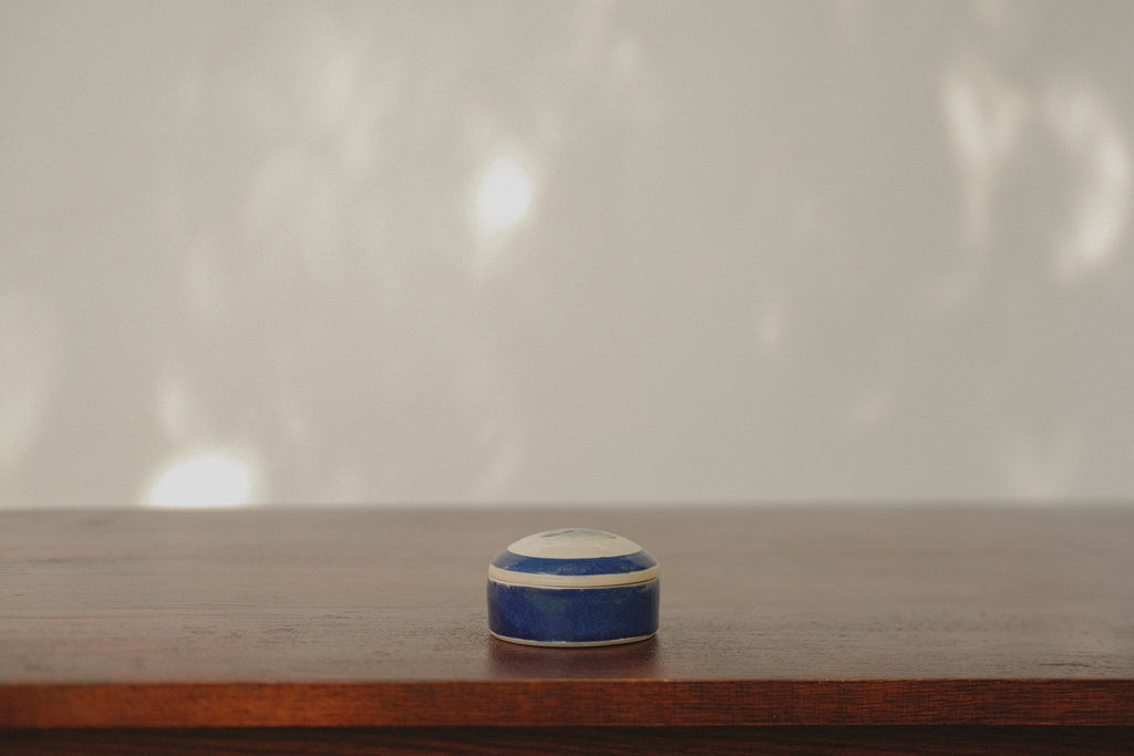Blue and White Ceramic Trinket Box