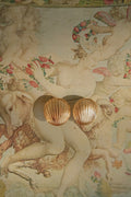 Shell Gold Tone Clip On Earrings