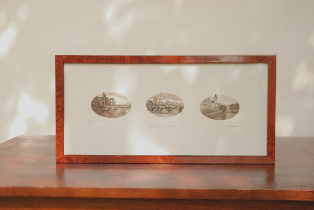 Andre Lavergne Signed Paris Etching Triptych