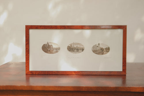 Andre Lavergne Signed Paris Etching Triptych