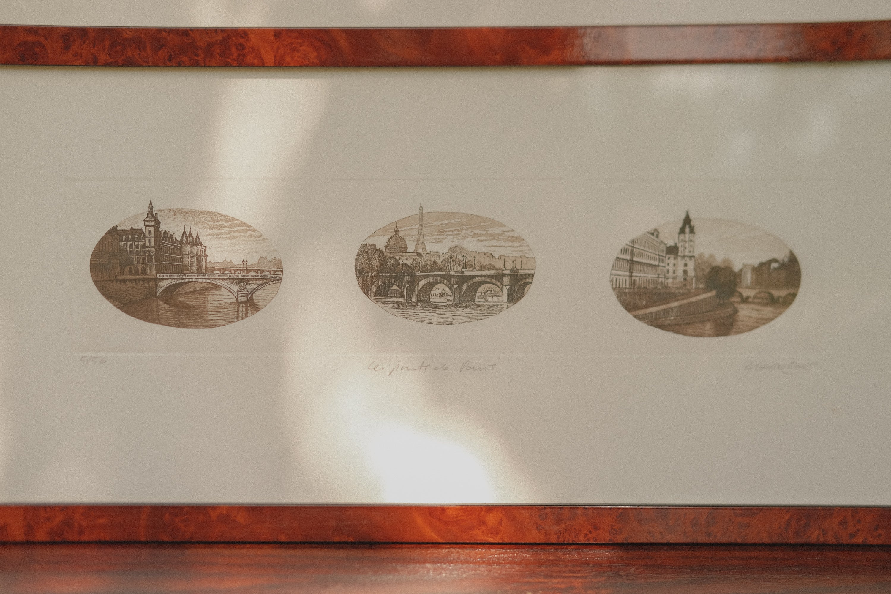 Andre Lavergne Signed Paris Etching Triptych
