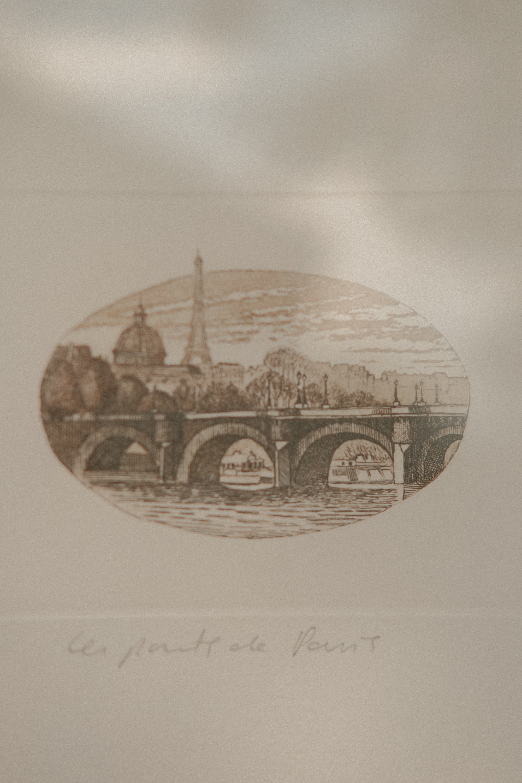 Andre Lavergne Signed Paris Etching Triptych