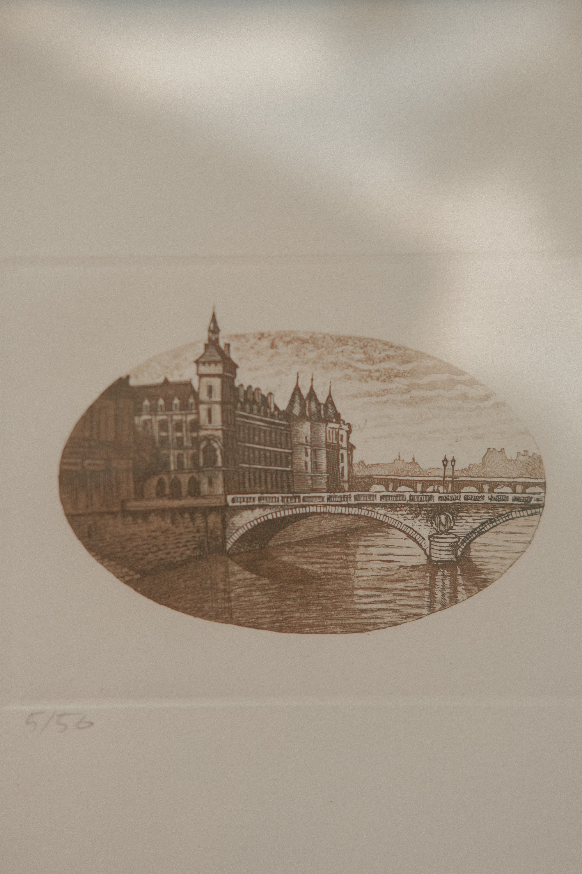 Andre Lavergne Signed Paris Etching Triptych