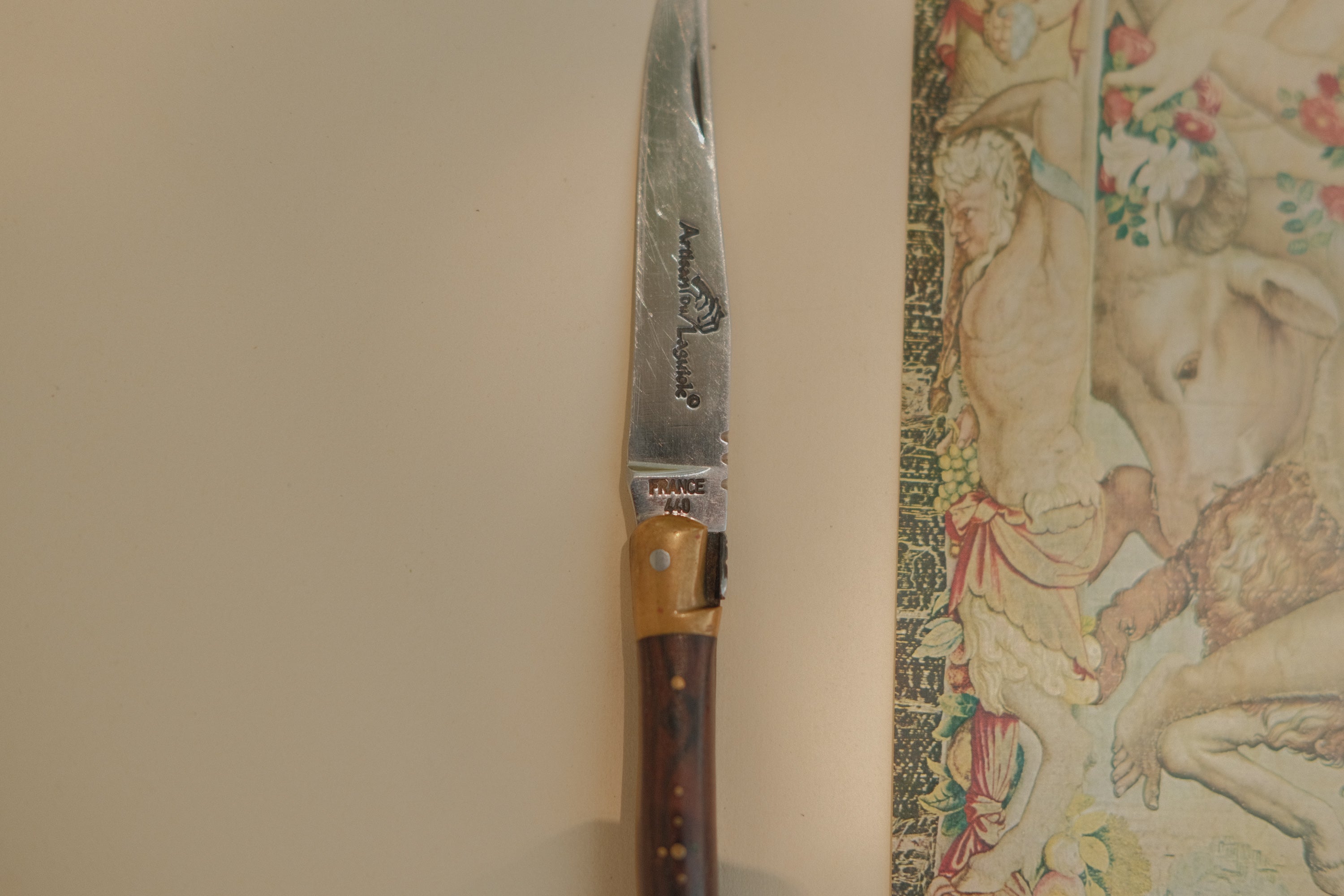 French Laguiole Knife w/ Romantic Engraving