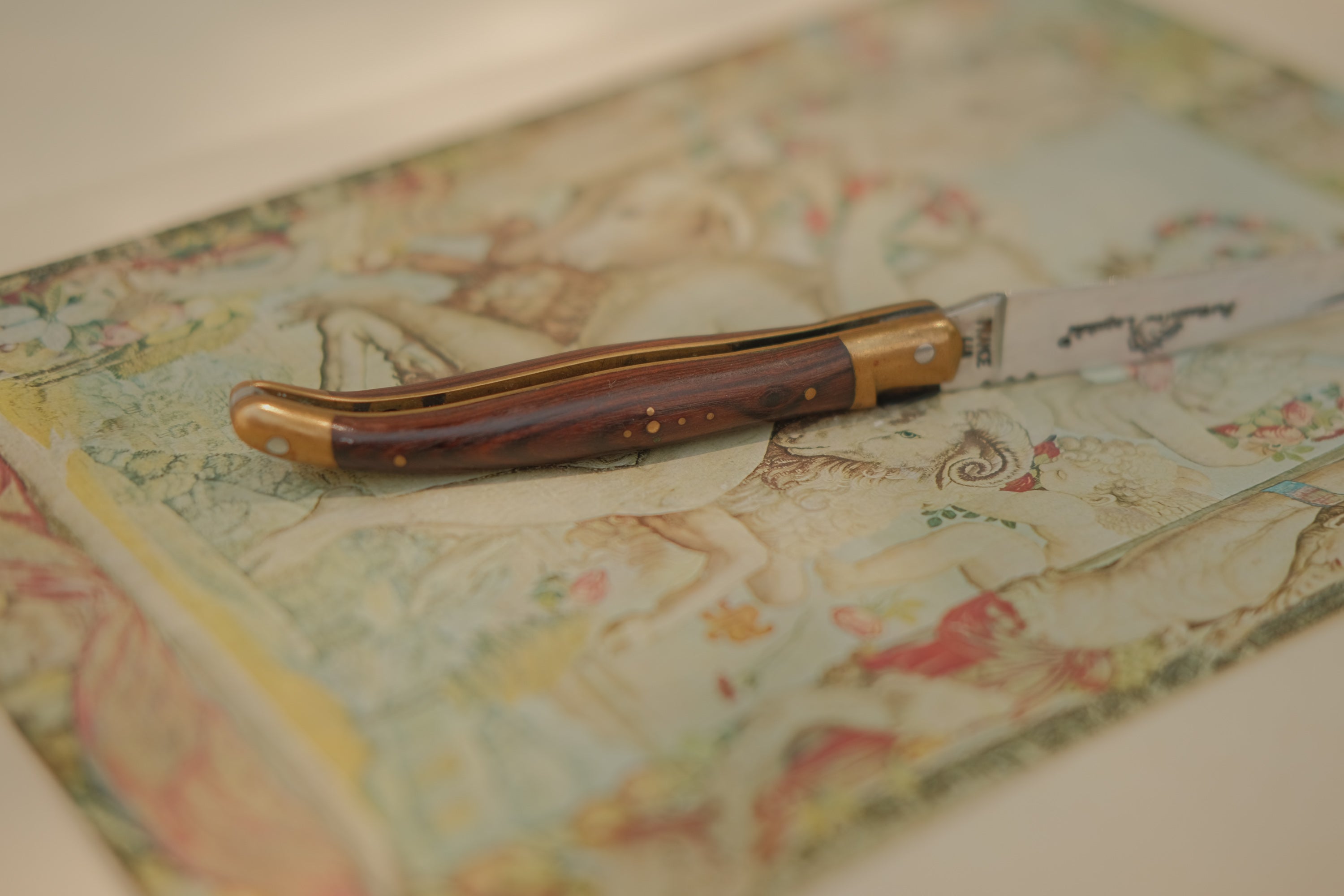 French Laguiole Knife w/ Romantic Engraving