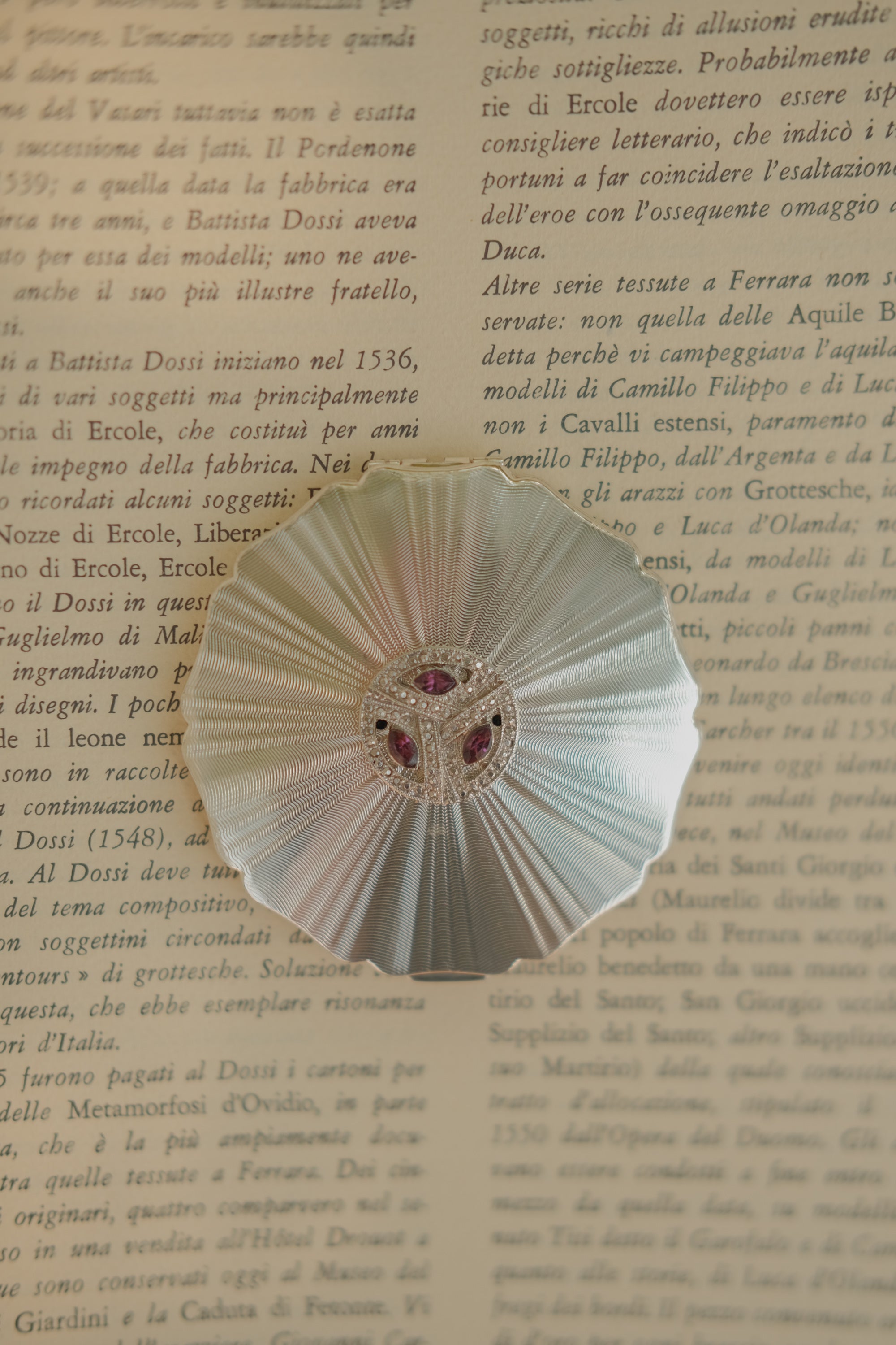 Stratton Silver Plated Amethyst & Marcasite Compact