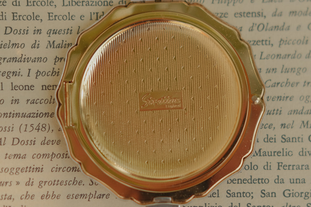 Stratton Silver Plated Amethyst & Marcasite Compact