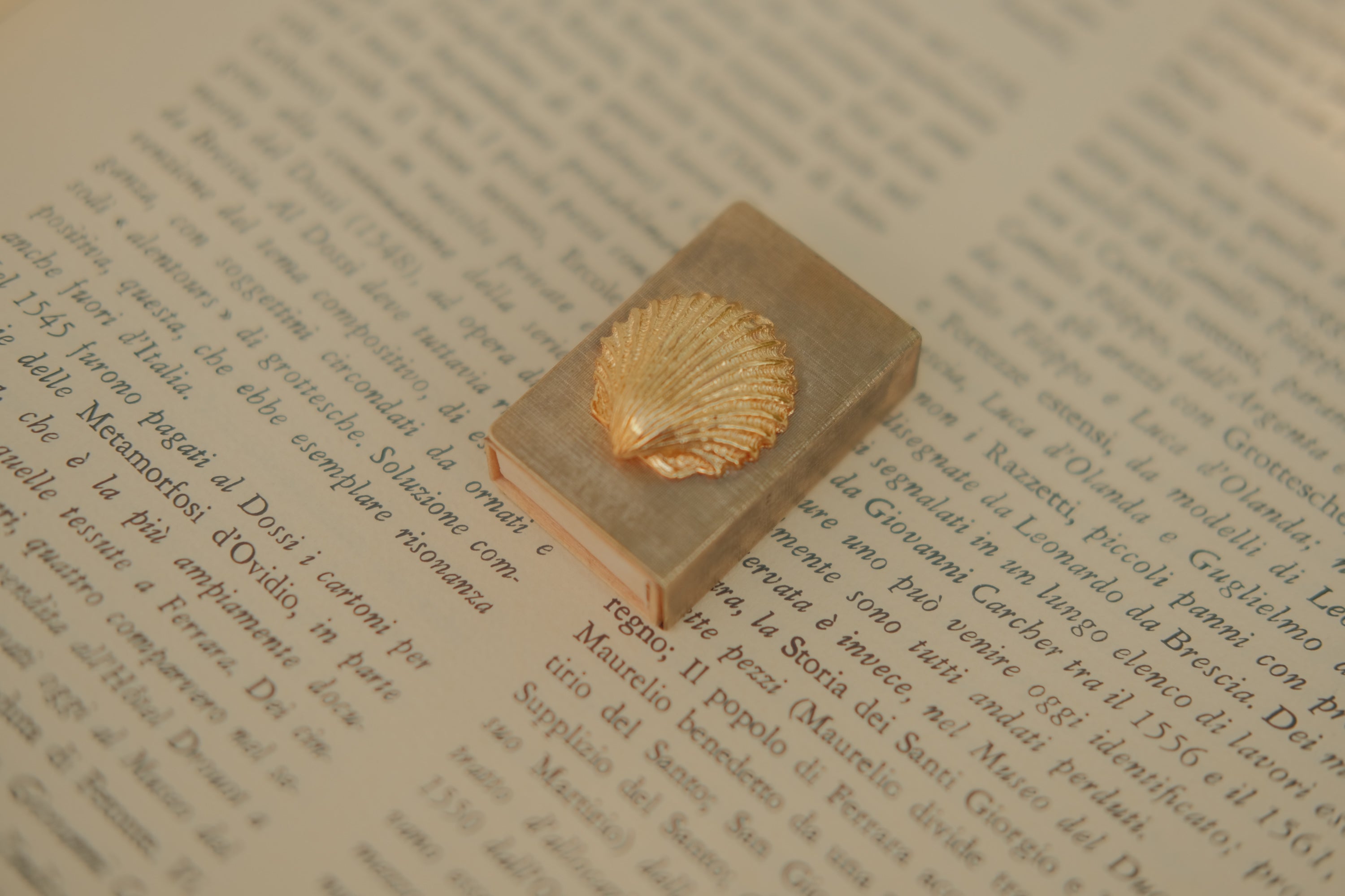 Swedish Gold Tone Shell Matchbox