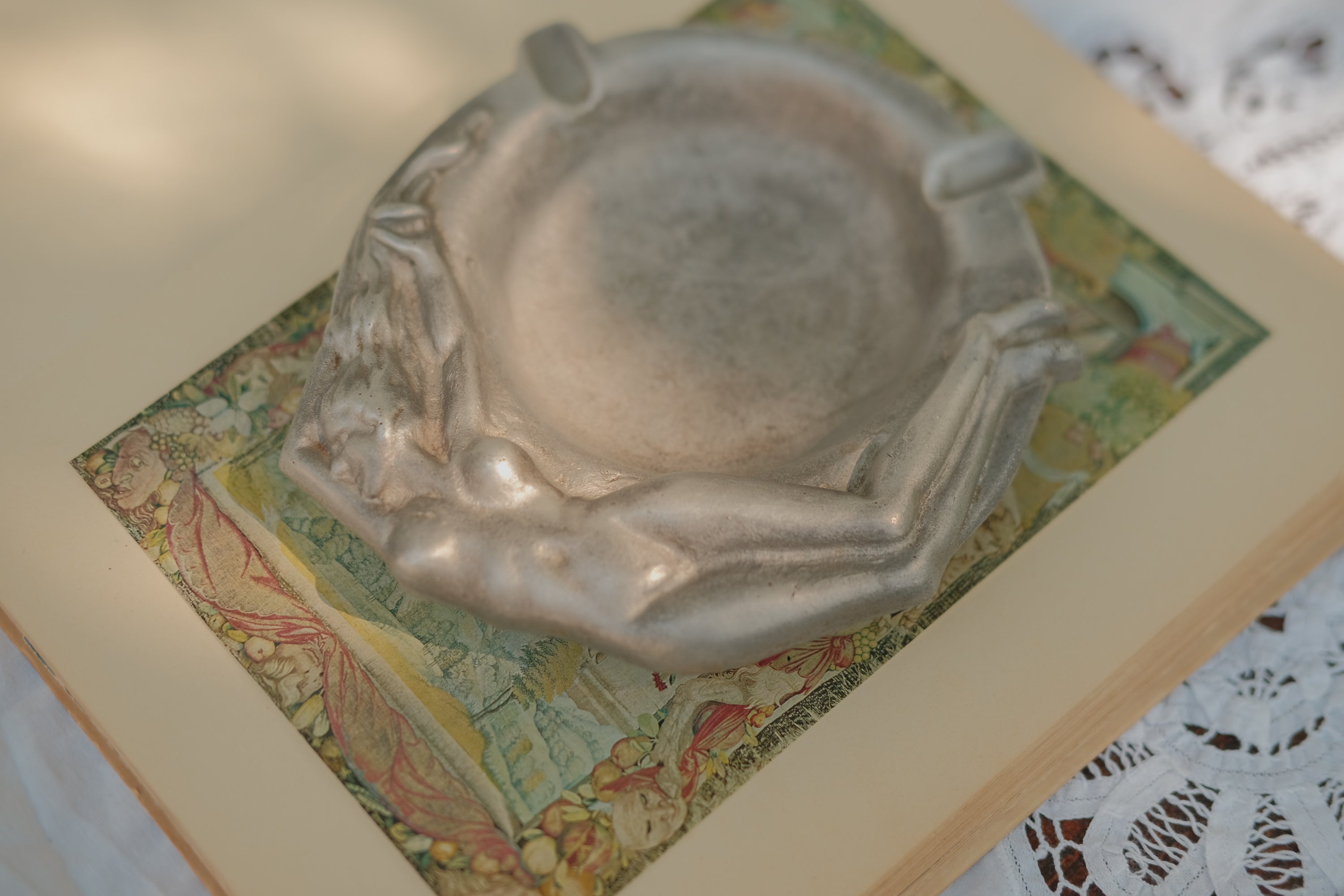 Art Nouveau Nude Figural Ashtray