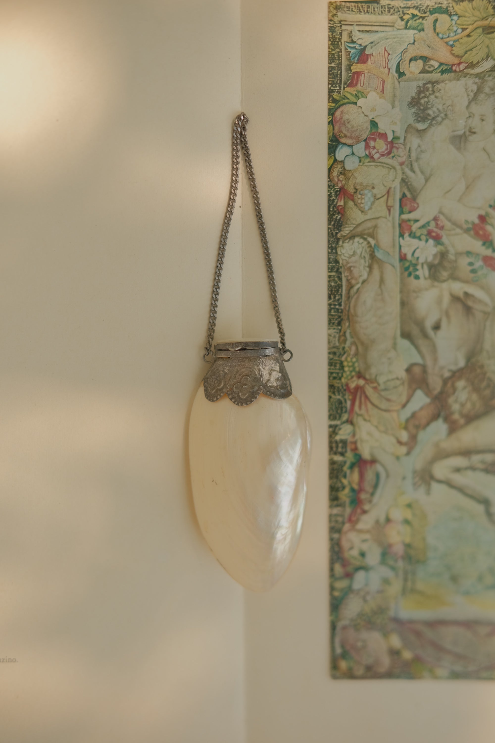 Mother of Pearl Shell Pill Purse with Chain
