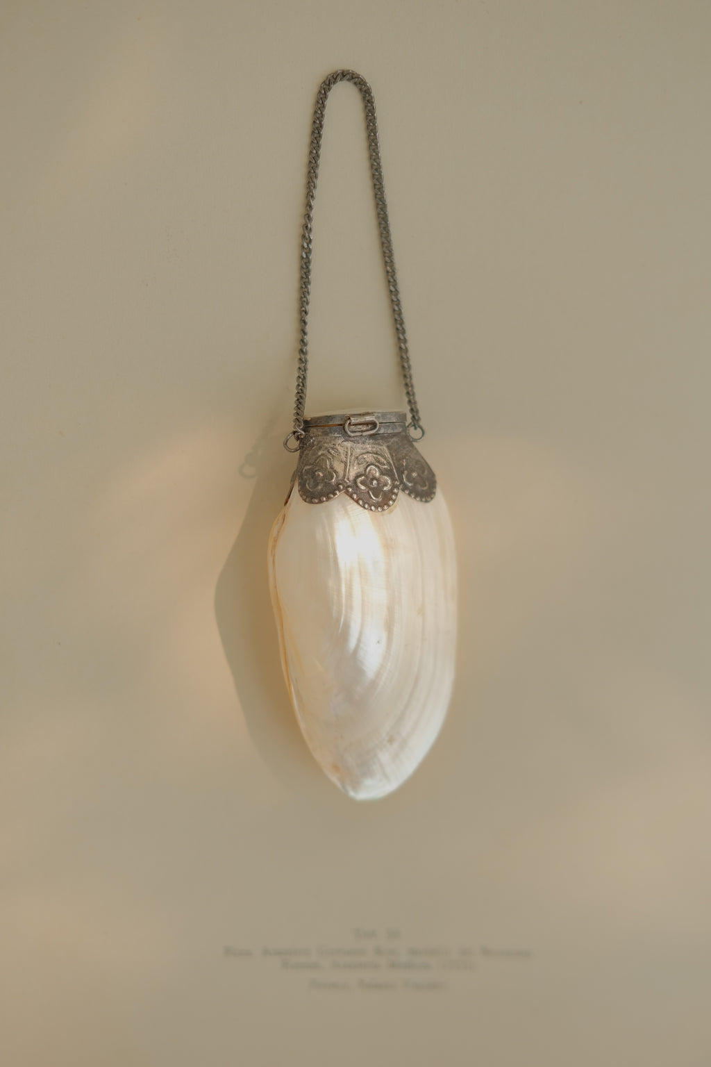 Mother of Pearl Shell Pill Purse with Chain