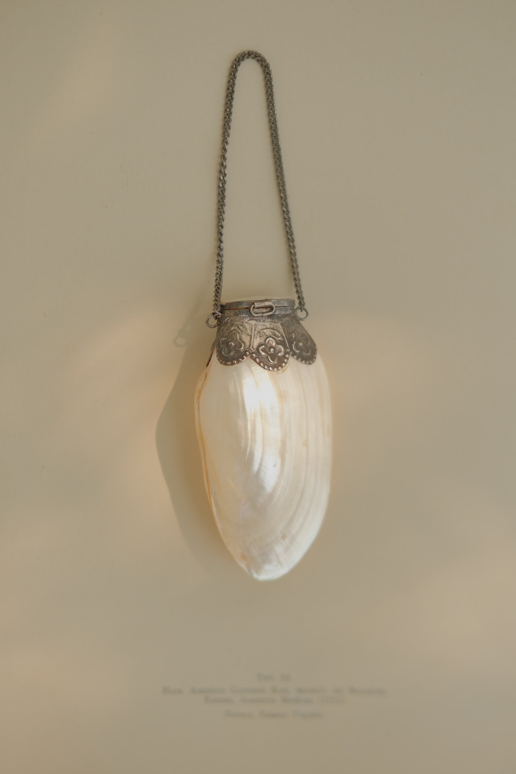 Mother of Pearl Shell Pill Purse with Chain