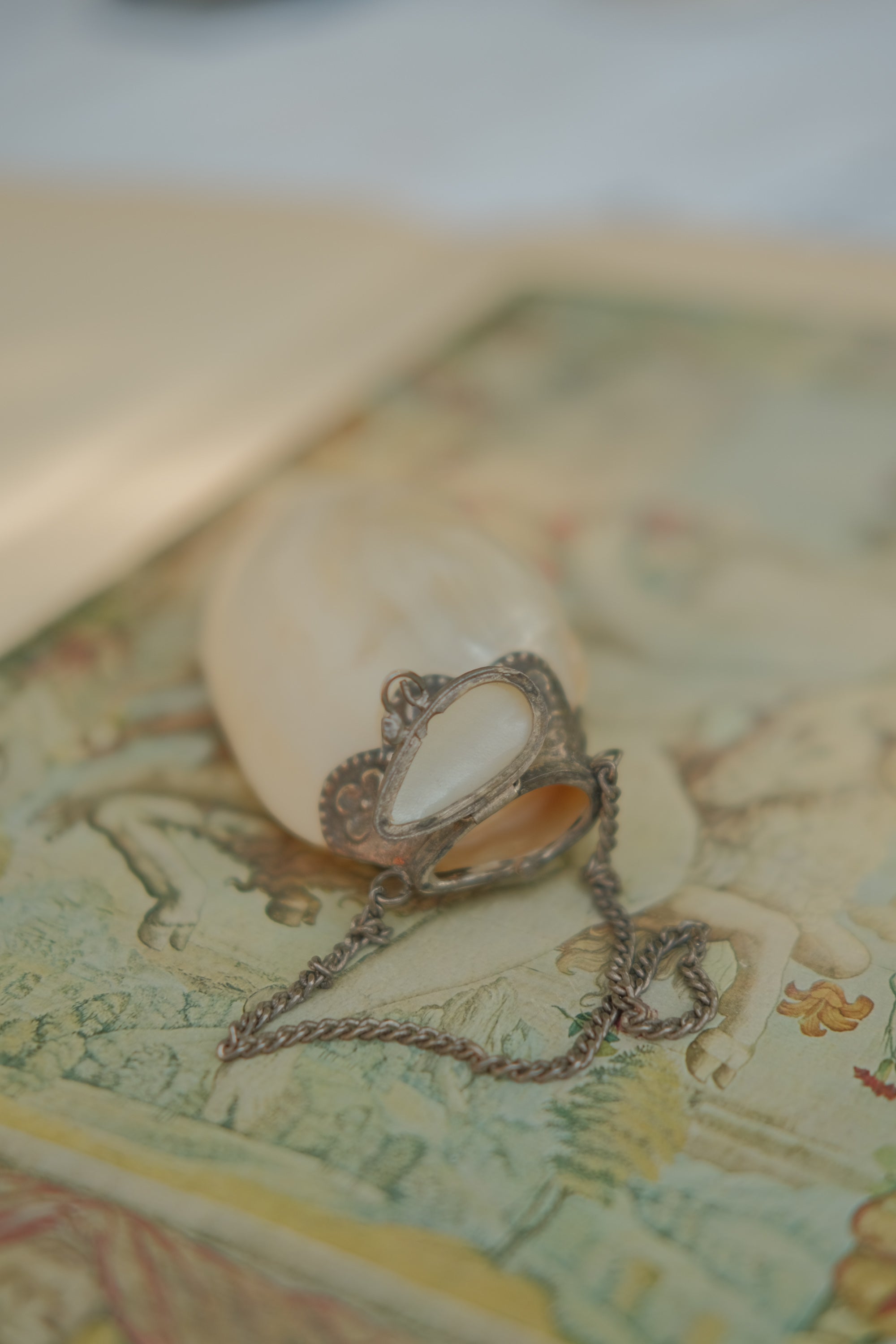 Mother of Pearl Shell Pill Purse with Chain