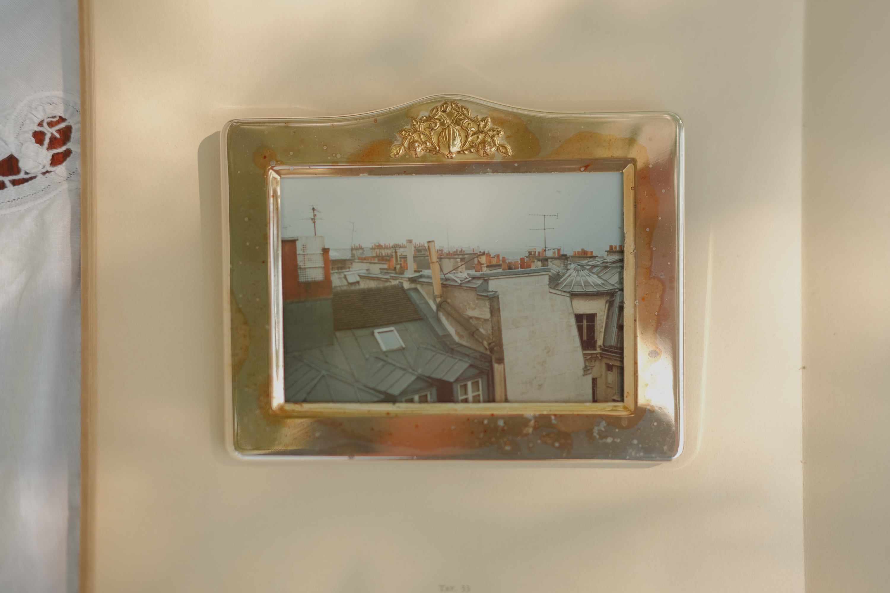 Vintage Silver Frame w/ Photo of French Rooftops
