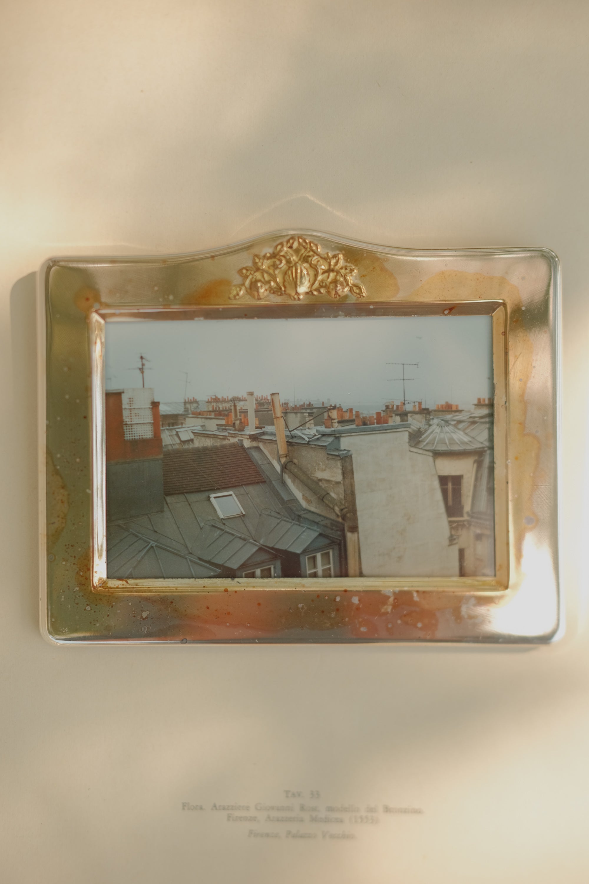 Vintage Silver Frame w/ Photo of French Rooftops