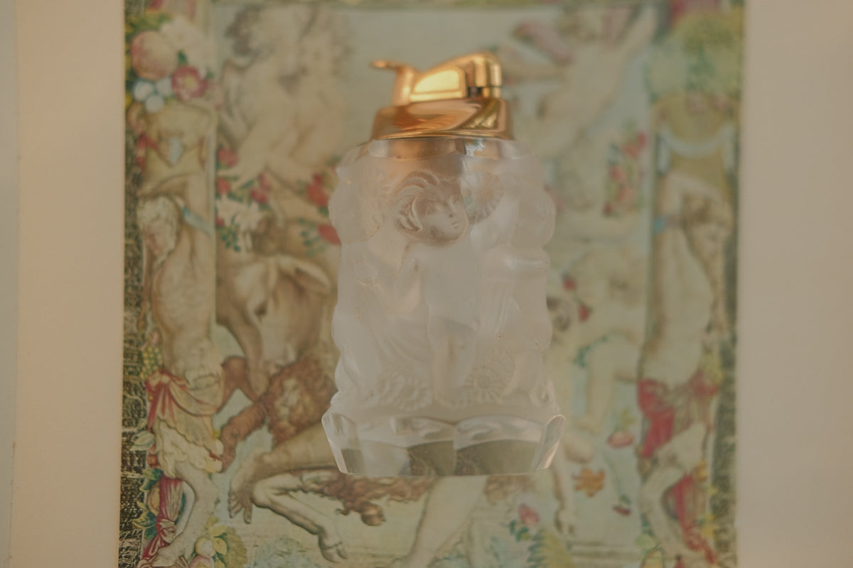 Evans Crystal Cherub Table Lighter