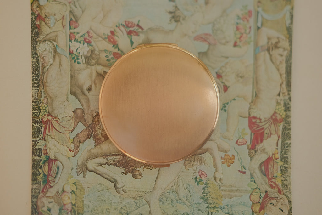 Mother of Pearl Floral Powder Compact