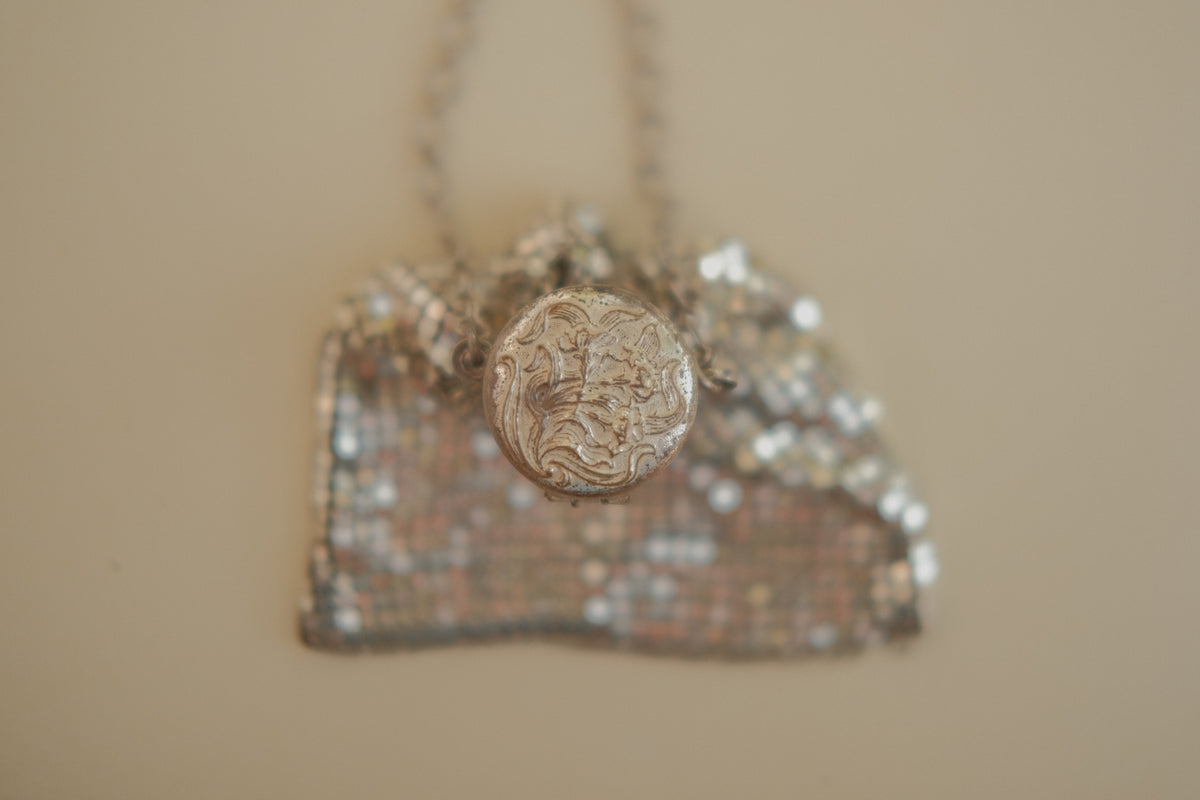 Silver Tone Mesh Coin Purse