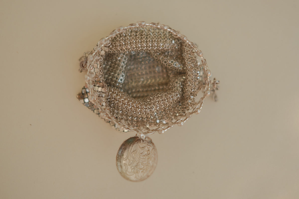 Silver Tone Mesh Coin Purse
