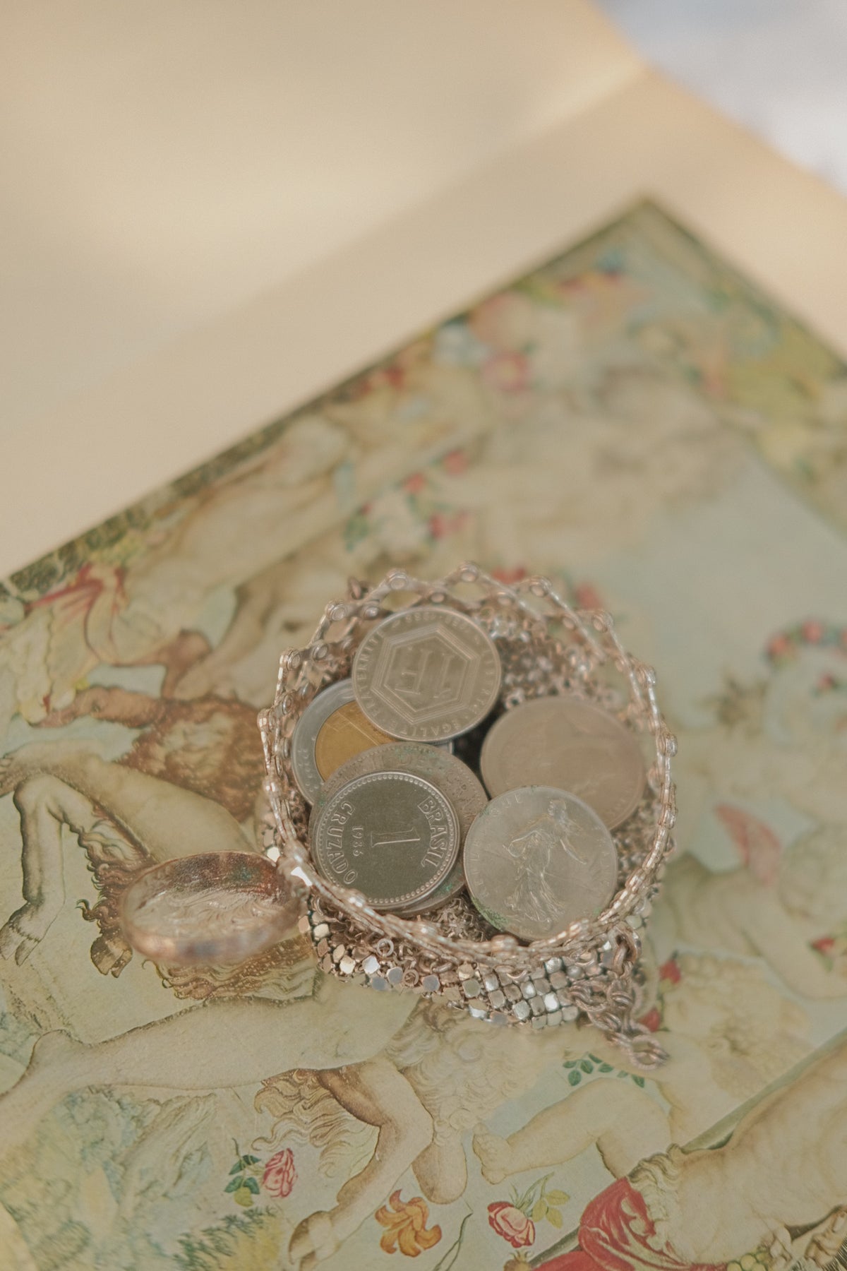 Silver Tone Mesh Coin Purse