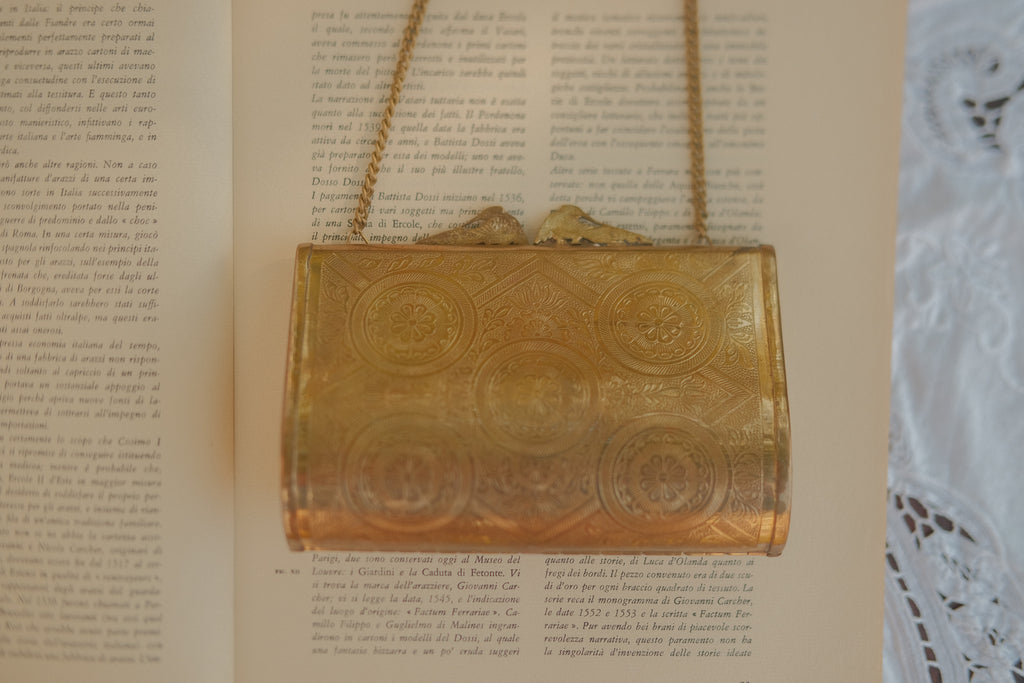 Engraved Brass Evening Bag