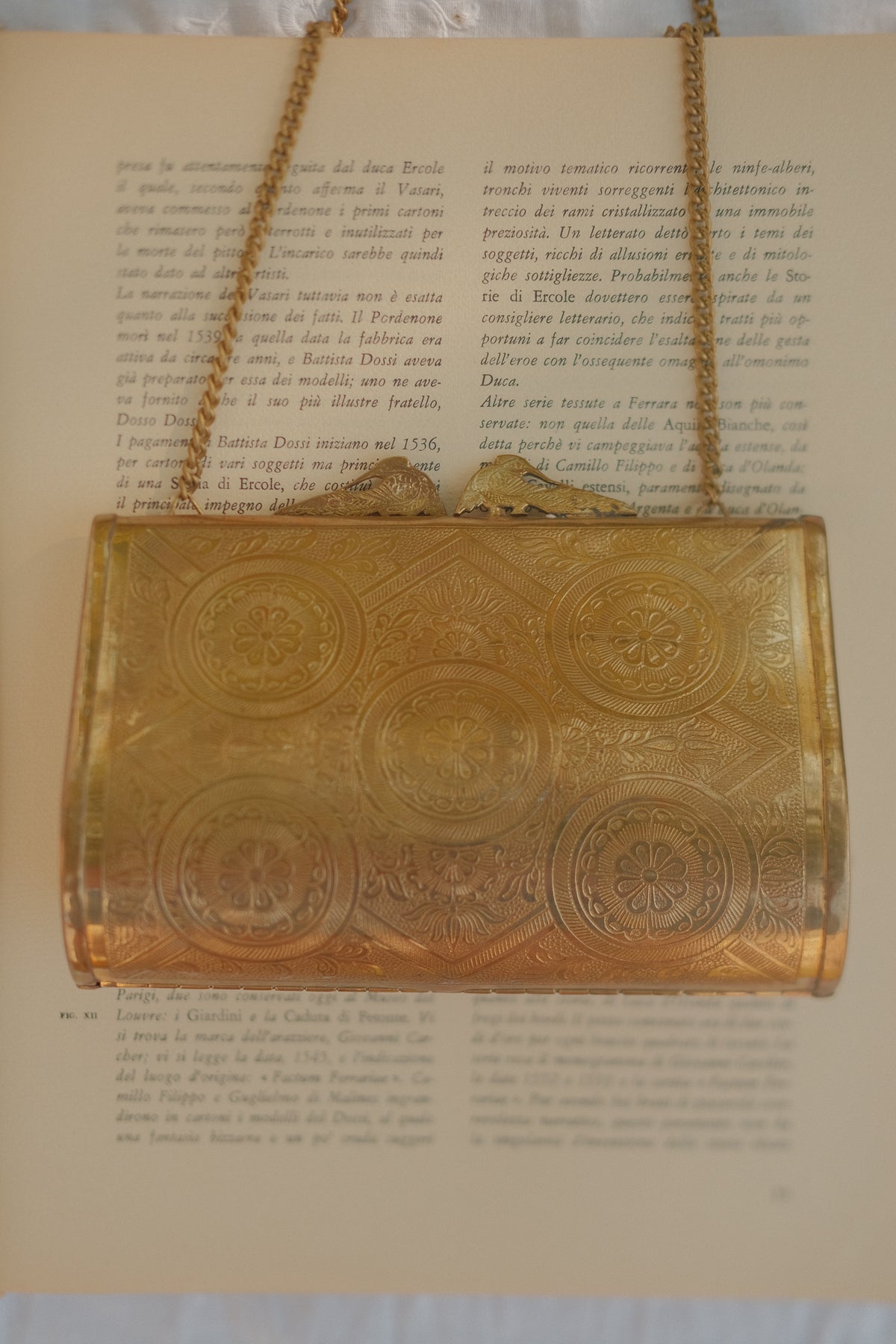 Engraved Brass Evening Bag