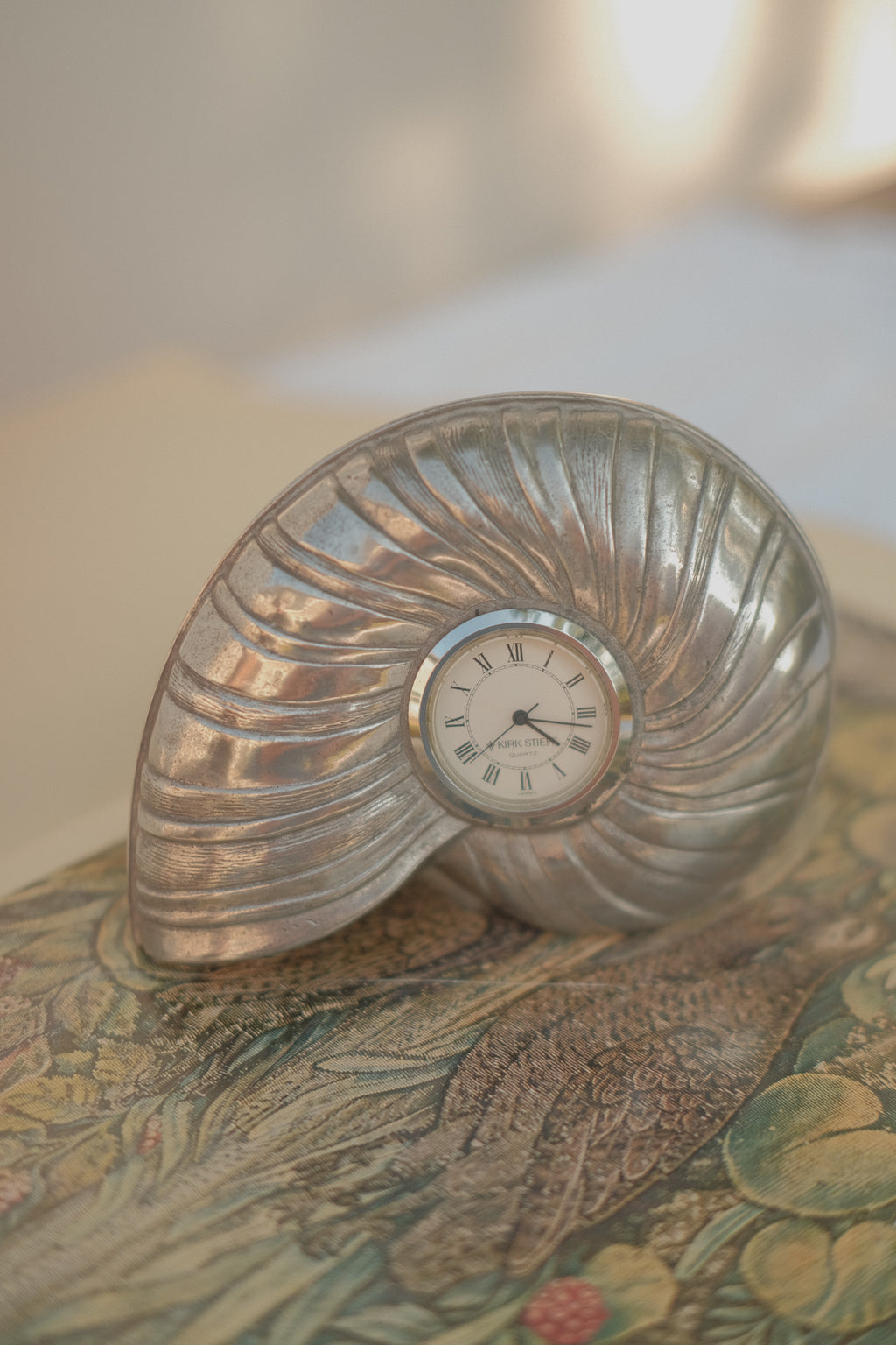 Kirk Stieff Pewter Shell Clock