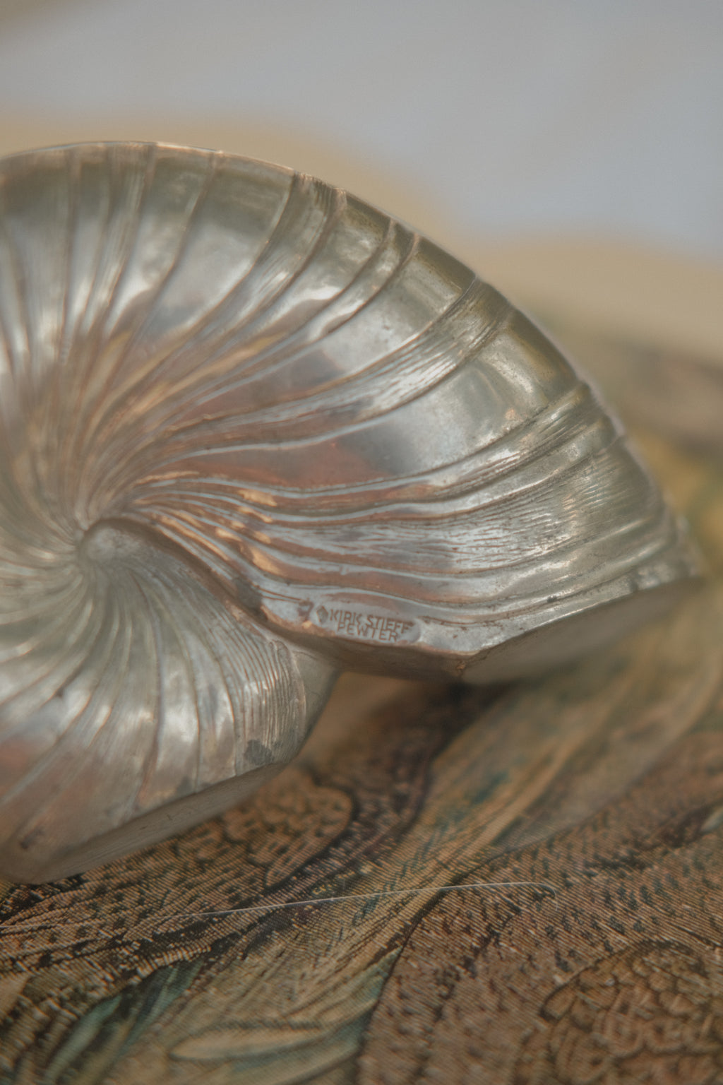 Kirk Stieff Pewter Shell Clock