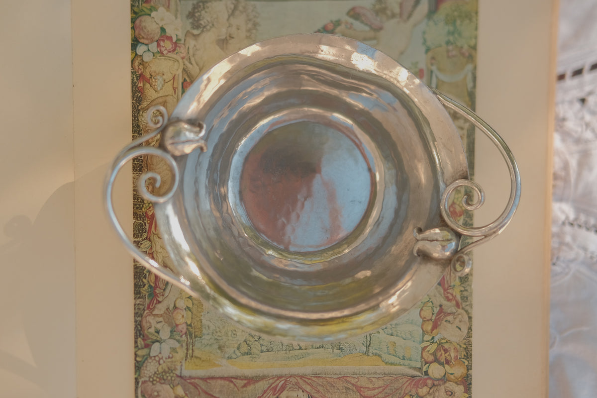 Serge Nekrasoff Hammered Pewter Bowl & Plate