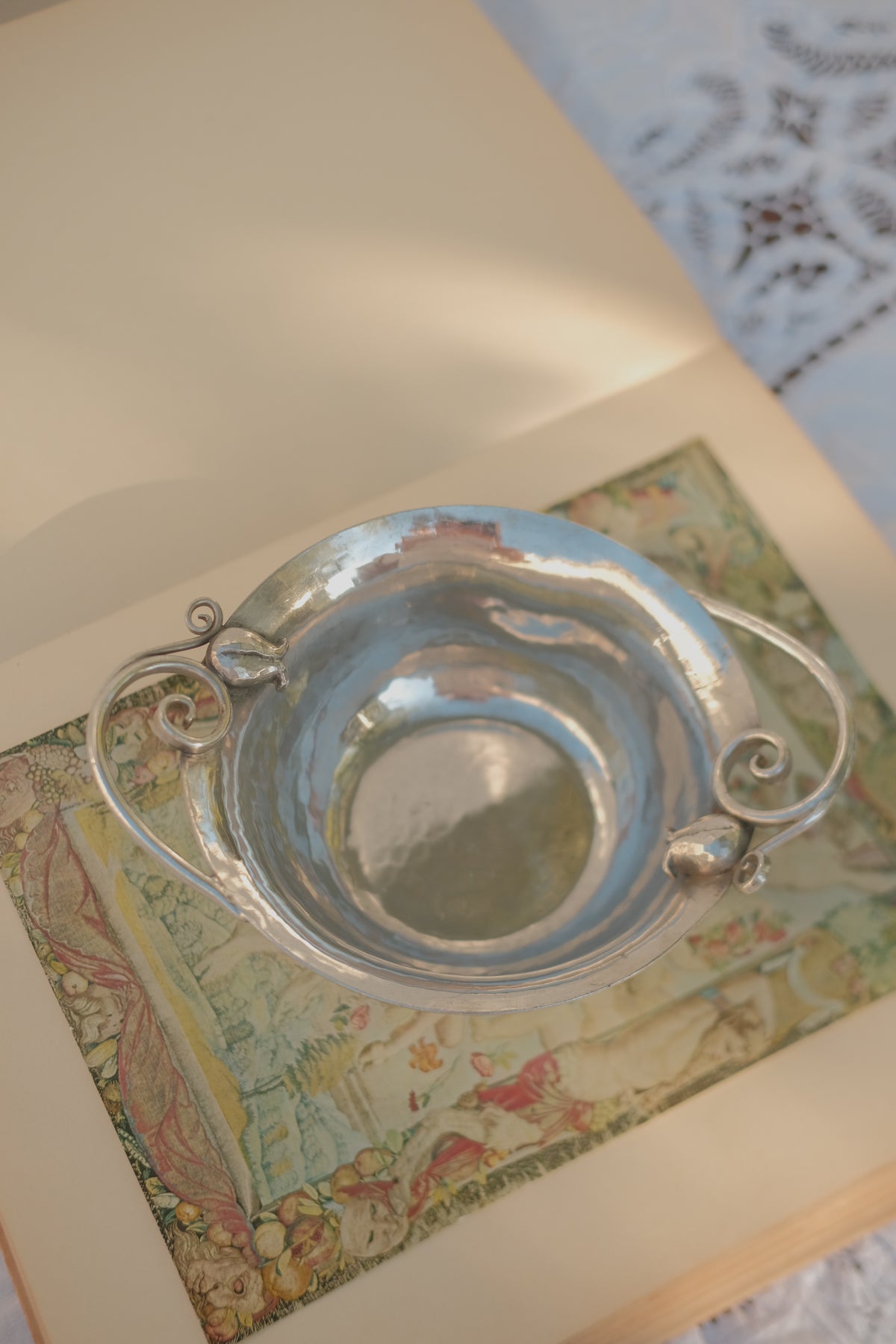 Serge Nekrasoff Hammered Pewter Bowl & Plate