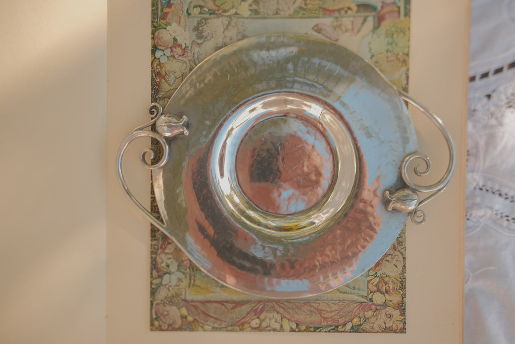 Serge Nekrasoff Hammered Pewter Bowl & Plate