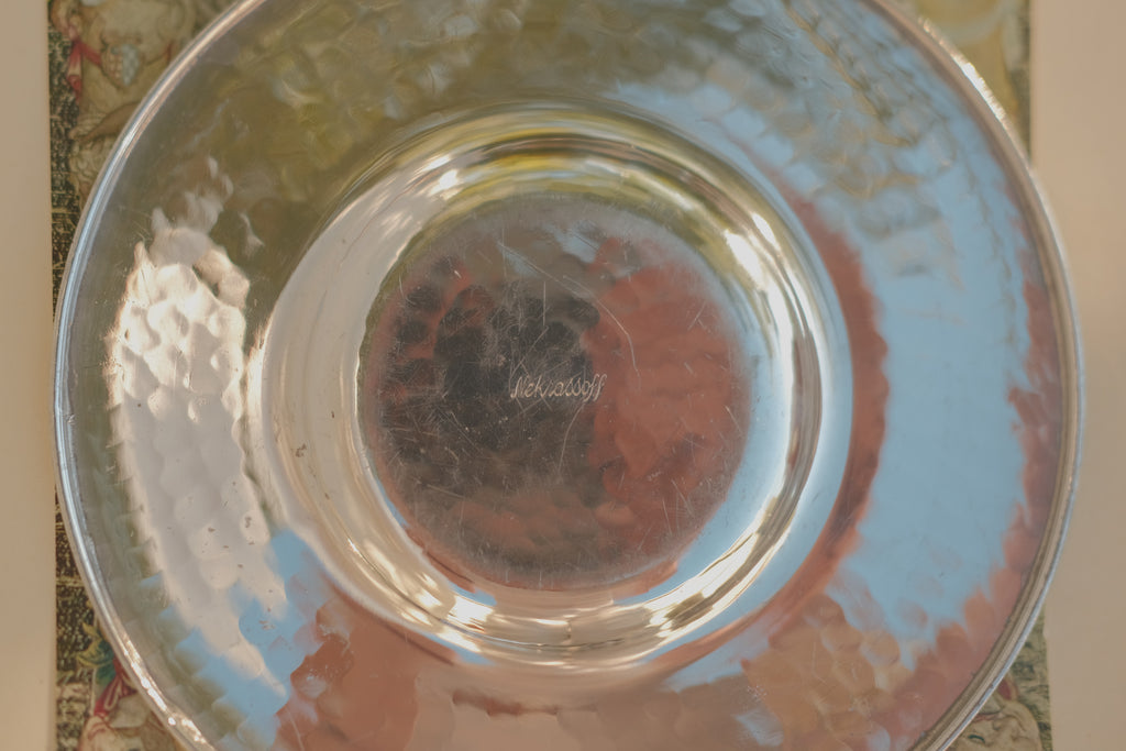 Serge Nekrasoff Hammered Pewter Bowl & Plate