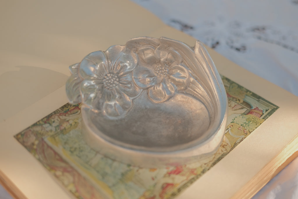 Sculptural Metal Floral Dish