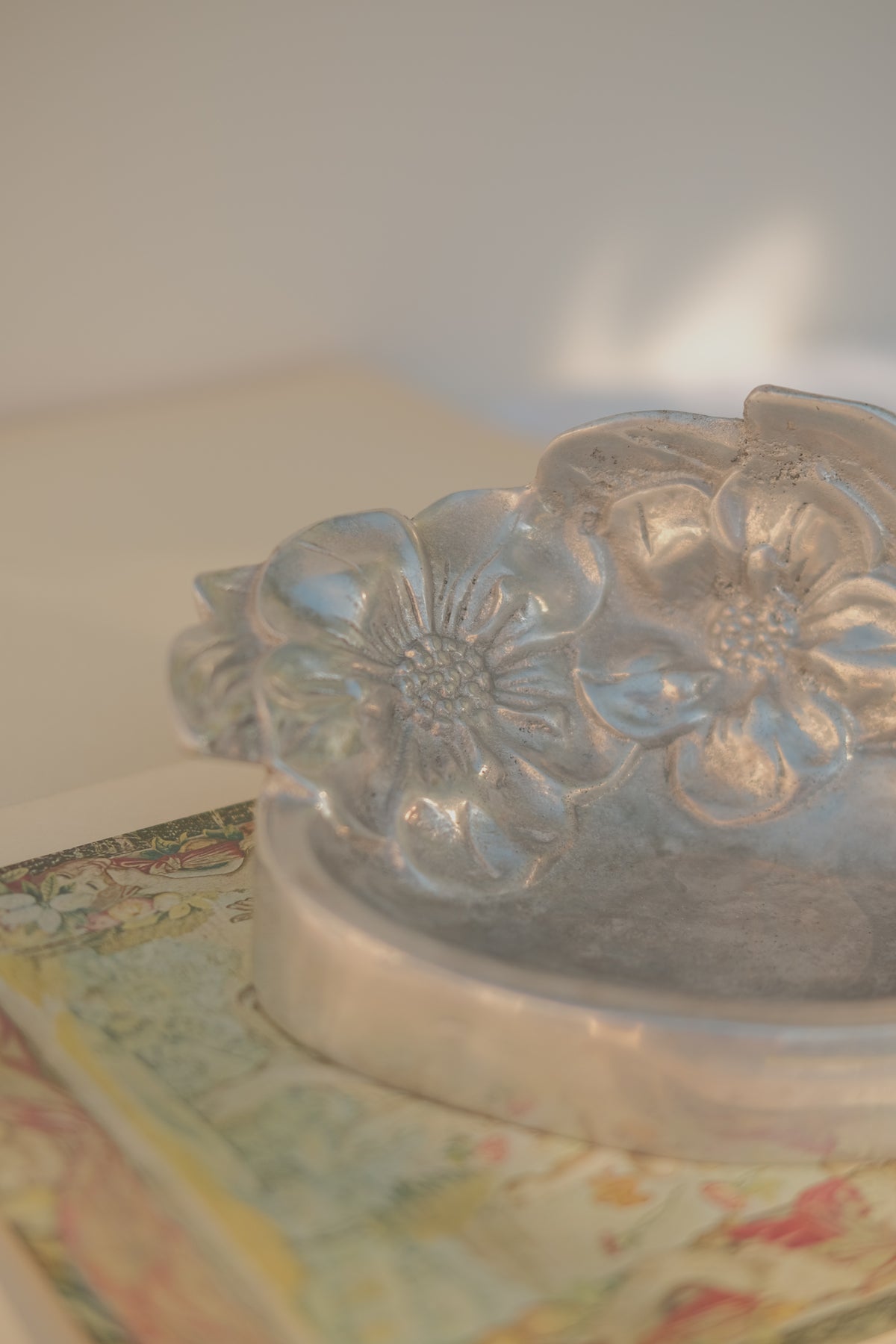 Sculptural Metal Floral Dish