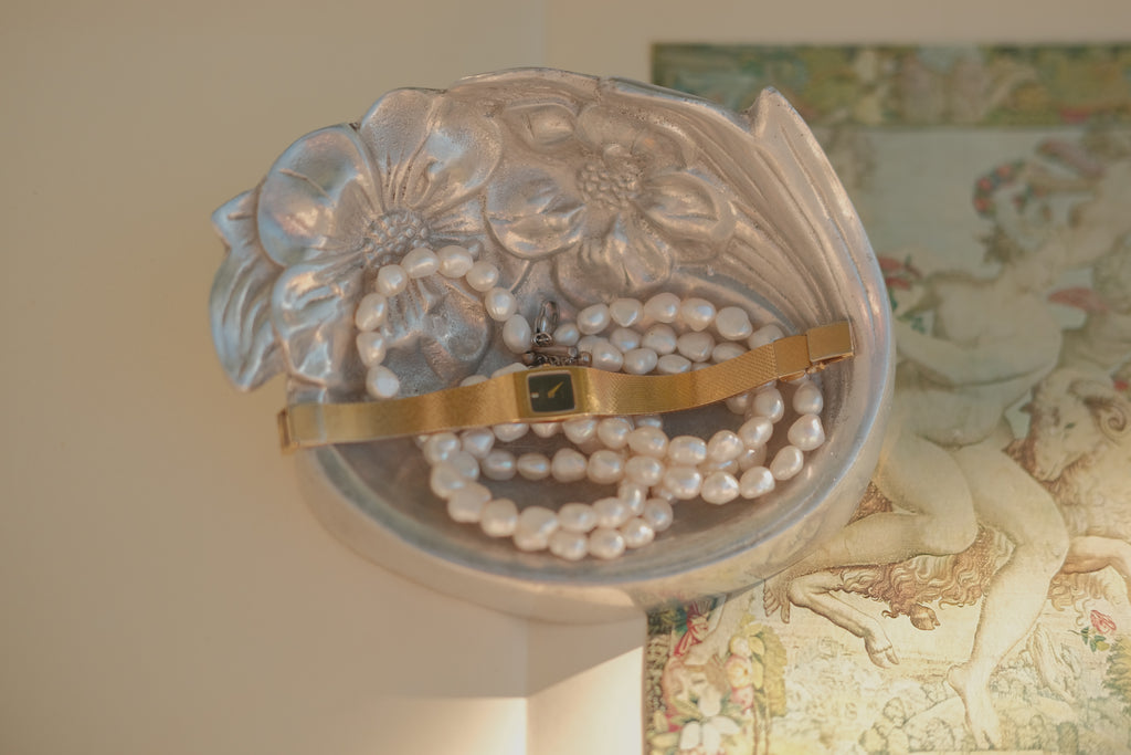 Sculptural Metal Floral Dish