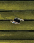 Sterling Silver Rectangle Onyx Ring